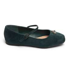 Women's Flat Shoes With Straps And Decoration, Classic Style - Green - View 2