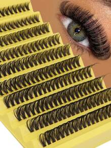 8-16mm Curl D DIY 200pcs 40D Faux Mink Eyelash Extensions Mixed Length Natural Anime Cluster Extra Thick DIY Lash Set, Reusable For Makeup Toolslash Clusters,Eyelash Clusters,Individual Eyelashes,Lashes,Fake Lashes