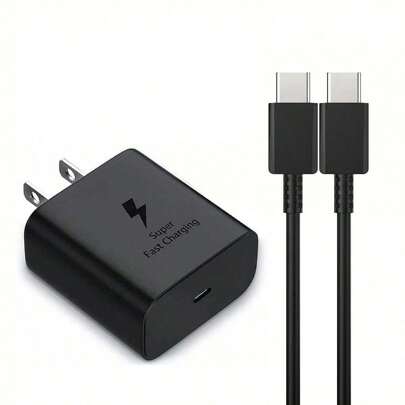 45W 超级快速充电器 Type C，USB-C 壁式充电器兼容三星 Galaxy S22 Ultra/S22+/S22、Note 10+/Note 20/S20/S21、Z Fold 4/Z Flip 4、Galaxy Tab S7/S7+/S8/S8+/S8 Ultra，USB C 充电器带 3.3/6.6 英尺快速充电线，兼容华为 Oppo、小米 Vivo 和其他手机，兼容 16/16pro/16pro Max/16plus/15/15pro/15plus/15promax，适用于旅行、办公室、宿舍和家庭适配器 Nan