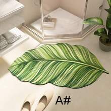 1pc Leaf Pattern Anti-Slip Bathroom Mat, Green Plant Rubber Bottom Non-Slip Quick Dry Absorbent Foot Mat For Kitchen, Bathroom, Bedroom, Living Room Decor - Multicolor - View 15