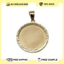 10K Yellow Gold Picture Charm Pendant Necklace Size 1.5