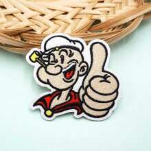 Embroidered Patch With Iron-On Backing, Sewable/Ironable Applique For Clothing And Accessories - Black - View 3