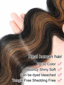 1B/30 Body Wave Human Hair Bundles Highlight Bundles Human Hair Virgin Remy Hair Bundles Two Tone Black And Brown Bundles Hair Weave Brown Bundles - Piano Color - View 7