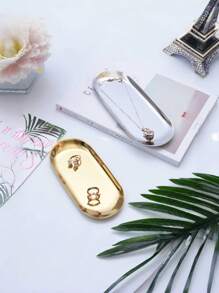 1 pezzo Vassoio portabigiotteria in acciaio inossidabile, vassoio da riporre anelli, orecchini e oggetti di bigiotteria, colore oro o argento, vassoio da appendere, stile scandinavo, accessorio metallico per pastry, utile per il ritorno a scuola