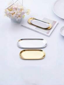 1 pezzo Vassoio portabigiotteria in acciaio inossidabile, vassoio da riporre anelli, orecchini e oggetti di bigiotteria, colore oro o argento, vassoio da appendere, stile scandinavo, accessorio metallico per pastry, utile per il ritorno a scuola