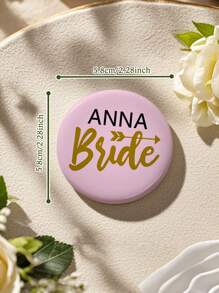 1pc Custom Bride Buttons Pins, Personalized Wedding Party Bride Shower Tinplate Badge Pins, Custom Bridesmaid Group Button Bachelorette Party Bride To Be Gift Decorating Accessory, Personalized Bridesmaid Gifts, Wedding Gift, Anniversary Gift, Valentine Gift, Christmas Gift, Best Friend Gift, Gift For Girlfriend, Gift For Her, Gift For Wife, Valentine's Day Decor, Wedding, Valentines Party Favors, Galentines Party Favors, Gift Ideas