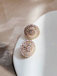 Brinco pizza Zircônia Noiva Madrinha Delicado Festa brilhante Luxe