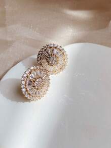 Brinco pizza Zircônia Noiva Madrinha Delicado Festa brilhante Luxe