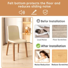16 PIEZAS Protectores de piso para patas de silla, Fundas y tapas de silicona para patas de silla para suelos de madera dura y baldosas, Cuadradas, Transparentes