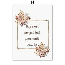 1 peça Pôsteres de arte de parede Moldura opcional Esmalte moderno para aprimoramento de unhas Salão de beleza Moda feminina Pôster Impressão de arte de parede nórdica Pintura em tela Decoração de quarto Imagem abstrata, sem moldura