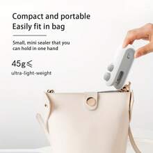1pc Mini Snack Bag Sealing Machine, Rechargeable 2-In-1 Bag Hot Sealing Machine, With Chip Knife, Plastic Bag Resealing Machine To Keep Food Fresh, Small Sealing Machine With Blade, Hot Vacuum Sealing Machine, USB Charging Sealing Machine, Food Storage Sealing Machine