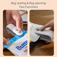 1pc Mini Snack Bag Sealing Machine, Rechargeable 2-In-1 Bag Hot Sealing Machine, With Chip Knife, Plastic Bag Resealing Machine To Keep Food Fresh, Small Sealing Machine With Blade, Hot Vacuum Sealing Machine, USB Charging Sealing Machine, Food Storage Sealing Machine