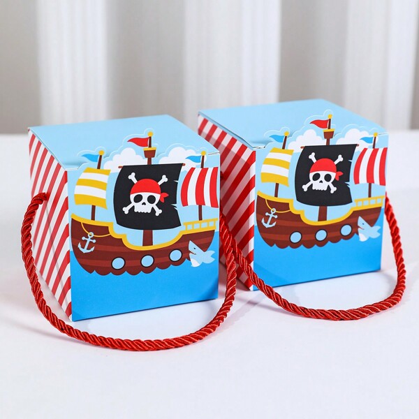 12 caixas de papel para presente com tema de navio pirata, caixas de aniversário, caixas para o Dia dos Namorados, lembrancinhas de festa, decorações para festa do Dia dos Namorados