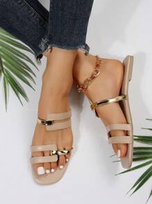 New Spring/Summer Flat Bottom Women Casual Sandals, Comfortable Slides