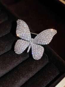 1/2 件时尚新款蝴蝶水钻女士胸针、优雅婚宴礼物、服装配饰、翻领胸针，适合最好的朋友 - 蝴蝶型 - 查看 5