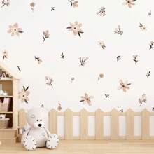 SKYFRAGRANT 波西米亚风格花朵叶子水彩墙贴儿童房乙烯基墙艺术贴花适用于客厅卧室儿童房家居装饰贴纸 - 花A - 查看 3