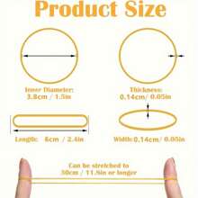 "Strong Elasticity" 300pcs Yellow Multi-Purpose Rubber Bands, Diameter 38mm Bubber Ring, Elastic Bands, Natural Rubber For Office, School & Home Use
