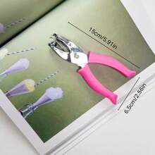 1PC Rubber-Coated Hole Punching Pliers, Hand-Held Punching Machine, Round/Square/Triangle/Heart/Star/Flower/Water Drop/Rectangle/Oval/Rhombus/Moon/Bear/Butterfly/Tree/Bell Hole DIY, Manual Small Metal Puncher, Stationery, Paper Loose-Leaf Handmade, Multiple Patterns, Ideal Gift