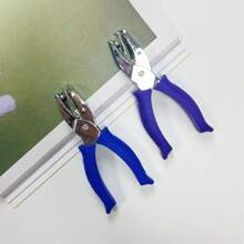 1PC Rubber-Coated Hole Punching Pliers, Hand-Held Punching Machine, Round/Square/Triangle/Heart/Star/Flower/Water Drop/Rectangle/Oval/Rhombus/Moon/Bear/Butterfly/Tree/Bell Hole DIY, Manual Small Metal Puncher, Stationery, Paper Loose-Leaf Handmade, Multiple Patterns, Ideal Gift