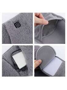 USB 供电电加热腰带，智能温控加热暖手器腹部和子宫保暖器 - 灰色 - 查看 7