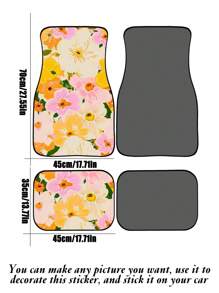Custom Car Mat 4 Pieces Set - Personalize With Your Photo, Logo And Text - For Cars, Trucks, SUVs - Non-Slip, Easy-To-Clean Interior Protection