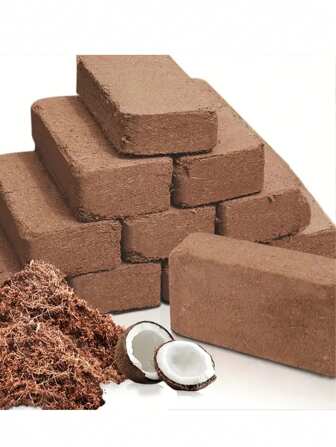 1/2pcs Compressed Coconut Coir Fiber Brick, For Plant Planting, High Nutrient Coconut Soil, Coconut Fiber, Also Can Be Used As Reptile Bedding. For Planting, Herbs, Organic Peat Moss Mixture, Low EC And PH Balanced, Coconut Fiber, Suitable For Planting, Gardening, Potting Soil Substrate, Amphibians And Reptiles Glass Enclosure Bedding - Loose Shell Bedding For Bearded Dragon, Spider, Lizard, Snake