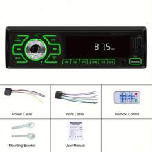 1DIN In-Dash FM Car Radio Stereo - Digital Audio Music Player With RCA/USB/SD/AUX-IN & Colorful Backlight - For Car Enthusiasts - Upgrade Your Driving Experience