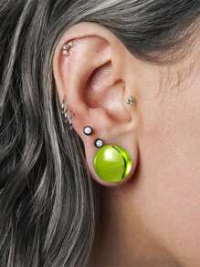 1Pair Deep Green Glass Ear Expander Plugs Piercing Gauge Earring Waist Solid Transparent Sctrether Tunnel Round Body Jewelry - Green Glass Auricle - View 4