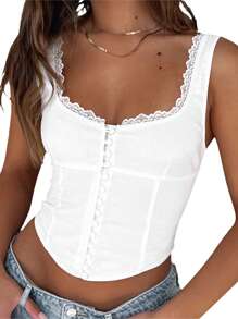Women Tank Tops & Camis - 白色 - 查看 3