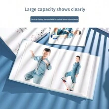 1本相册，可插页式家庭相册，容量小巧，尺寸小巧，可容纳100张10*15厘米照片（12*16.5厘米/6.49*5.88英寸），适合日常和纪念用途