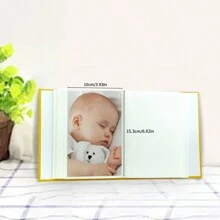 1本相册，可插页式家庭相册，容量小巧，尺寸小巧，可容纳100张10*15厘米照片（12*16.5厘米/6.49*5.88英寸），适合日常和纪念用途