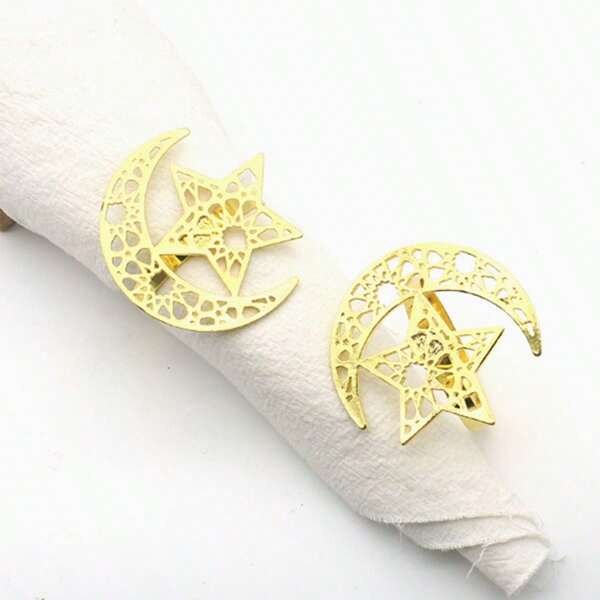 1 Stück zufällige Mode Zink-Legierung Servietten-Ring, Servietten-Schnalle, geeignet für Hotels, Restaurants, Partys, Tischdekorationen, Ramadan