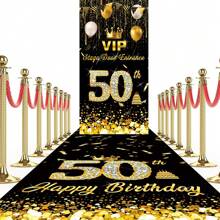 2szt. Czarno-złota rama drzwi urodzinowych, materiały dekoracyjne na drzwi urodzinowe, tło do fotografii urodzinowej, znak tła, dekoracja domu na przyjęcie urodzinowe na zewnątrz