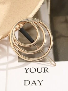 1pc Elegant Round Zinc Alloy Snap Hair Clip Hair Clips Claw Clips Hair Barrettes