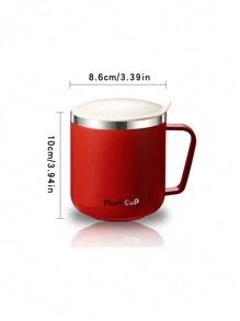 1 Peça Caneca de Aço Inoxidável de 400ml, Minimalista, Branco Café/Leite/Cinza Redondo Copo de Leite/Café para Estudantes e Trabalhadores de Escritório, Copo de Água Unissex para Uso Doméstico com Tampa, à Prova de Calor, Anti-Queda Voltar às Aulas - Multicolorido - Visão 19