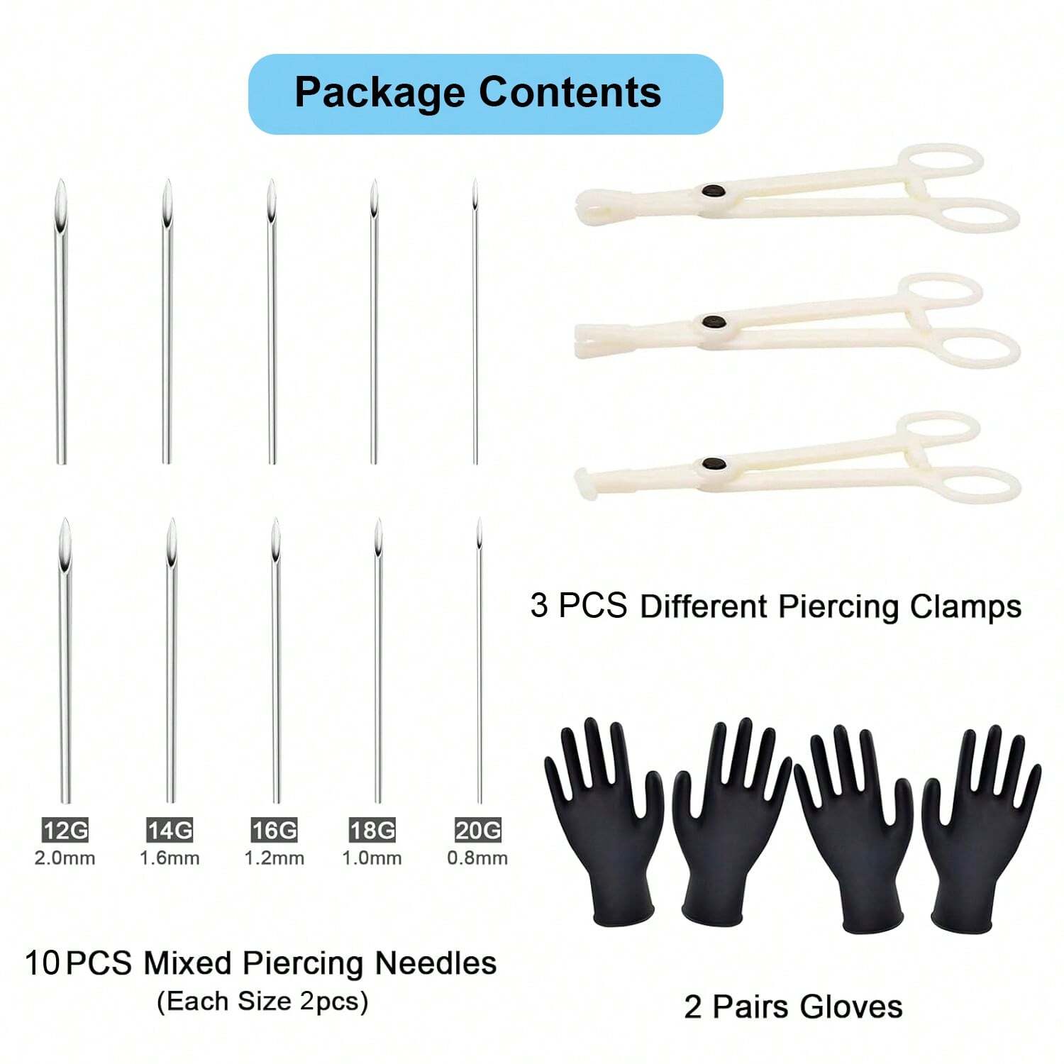K Di Attrezzi Per Piercing - Set Di Aghi Da Piercing, Morsetti