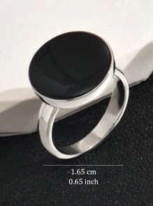 1 件锌合金指环，男士时尚休闲百搭魅力情侣戒指，适合通勤、购物、度假，多种尺寸可选 - 彩色 - 查看 5