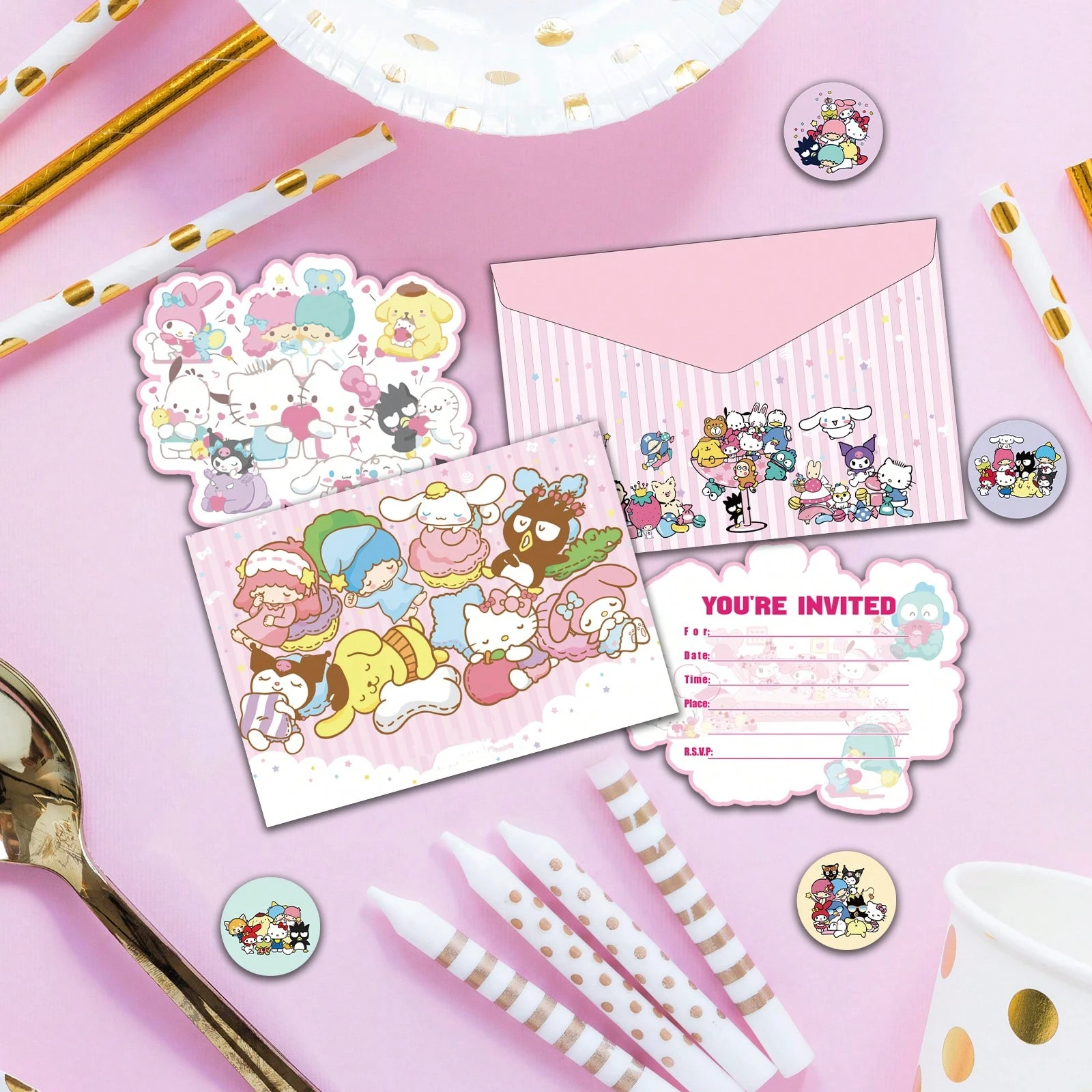 Sanrio KT Invitation Card Sanrio Family Scene Birthday Party Greeting Sanrio kt invitation card sanrio family scene birthday party greeting