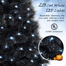 Lifezeal 6/7/8 FT Halloween Tree With 362/572/860 Branch Tips Frosted Pine Needles 210/320/450 White LED Lights - US A Type Plug(110-127V) - View 8
