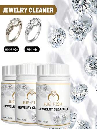 Jewelry Cleaning Solution, Metal Cleaning Liquid For Jewelry Diamond Necklace Rust And Dust Removal (50ml/1.7oz)
