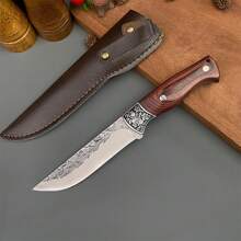 1 pezzo Coltello settore macelleria in acciaio inossidabile, coltello per rifilare le ossa per tagliare maiale, manzo e agnello, affilato, con manico in legno portatile, coltello da cucina multifunzione, accessori da cucina, adatto per cucina, picnic all'aperto, barbecue e altri scenari