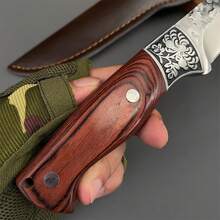 1 pezzo Coltello settore macelleria in acciaio inossidabile, coltello per rifilare le ossa per tagliare maiale, manzo e agnello, affilato, con manico in legno portatile, coltello da cucina multifunzione, accessori da cucina, adatto per cucina, picnic all'aperto, barbecue e altri scenari