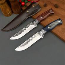 1 pezzo Coltello settore macelleria in acciaio inossidabile, coltello per rifilare le ossa per tagliare maiale, manzo e agnello, affilato, con manico in legno portatile, coltello da cucina multifunzione, accessori da cucina, adatto per cucina, picnic all'aperto, barbecue e altri scenari