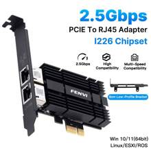 FENVi 2.5Gbps PCI Express Network Adapter RJ45 To PCIE Card With Intel I226 Chipset NIC 2.5G Gigabit LAN Gaming Network Card PCI-E X1 RJ45 NIC For Desktop - Black - View 2