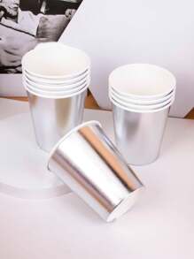 10 件金箔涂层一次性派对纸杯，适用于圣诞节和婚礼派对、招待朋友和家人、各种场合、圣诞节