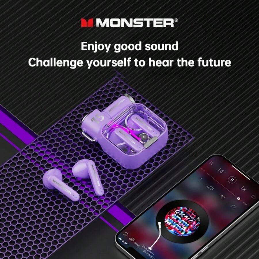 Monster XKT15 Kopfhörer mit langer Akkulaufzeit, kabellos Bluetooth V5.3 Headset mit niedriger