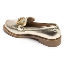 Moccasins With Decorations And Thick Soles - Gold - View 3