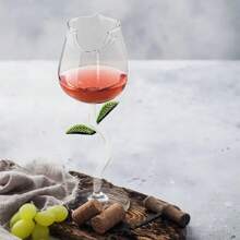 1pc 150ml/5oz White Flower Designed Unique Elegant Rose-Shaped Wine Glass, Perfect For Red Wine, Cocktails And Wines, Valentine's Day Gift - White - View 7