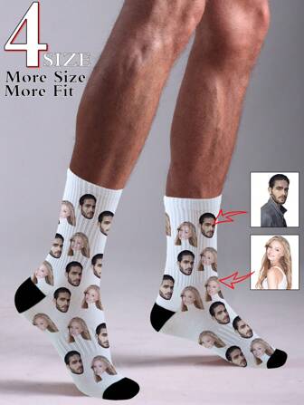 Individuelle Gesichts-Socken, individuelle Foto-Socken, individuell bedruckte Socken, personalisierte lustige Gesichts-Socken, individuelle Bild-Socken, jedes Gesicht auf die Socken drucken, Jahrestags-Geschenk, Valentinstags-Geschenk, Geburtstags-Geschenk, Hochzeits-Geschenk, Muttertags-Geschenk, Vatertags-Geschenk, Geschenk für beste Freunde, Herbst, Unterwäsche & Nachtwäsche, einfacher Komfort, Weihnachts-Atmosphäre Zuhause