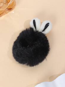 1pc Plush Rabbit Ear Scrunchie, Elastic Hair Tie For Girls, Cute Hair Accessory, Autumn/Winter - Multicolor - View 13